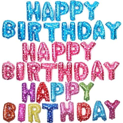 16 inch Letters HAPPY BIRTHDAY Foil Balloons Happy Birthday Party Decoration Kids Alphabet Air Balloons Baby Shower Supplies