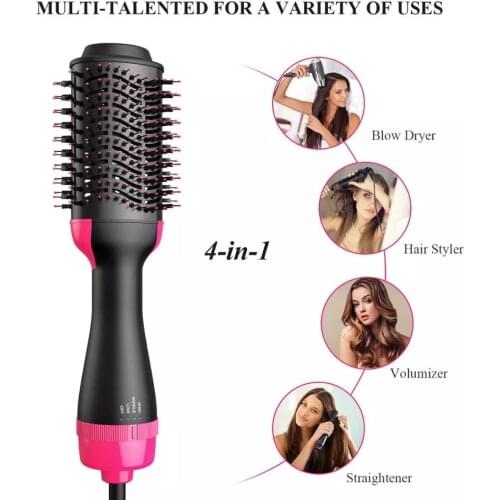 2 IN1 Hot Air Comb Brush Blow Dryer Hair Straightener Curler Curling Iron Straightener Household Curling Brush Styling Tools