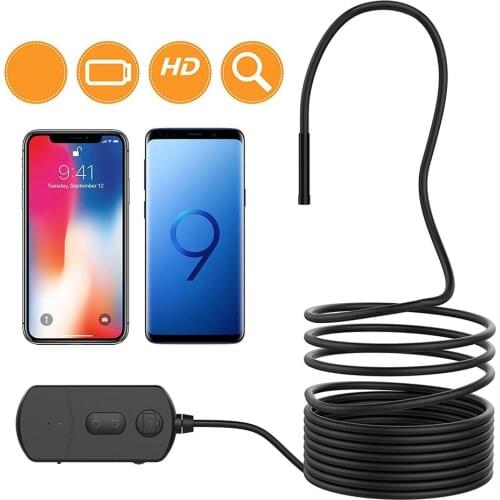 3.5M Cable Endoscope Inspection Camera with Light iPhone Android - WiFi Sewer Cam Snake for Pipe Drain- USB Fiber Optic PQ301