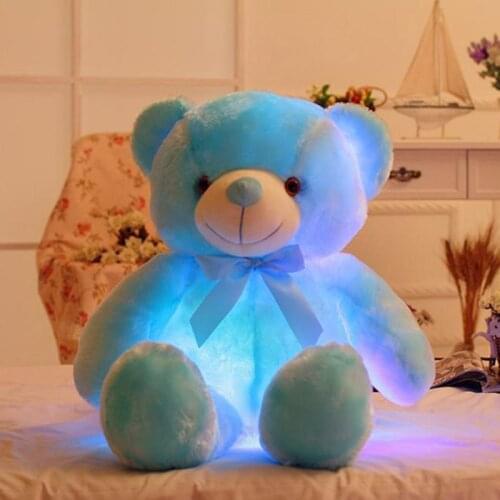 50cm Creative Light Up LED Teddy Bear Stuffed Animals Plush Toy Colorful Glowing soft toy For Children Teddy Bear Christmas Gift