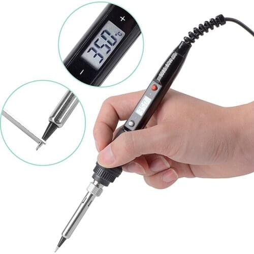 80W Soldering Iron LCD Digital Electric Welding Tools Solder Wire Tweezers Hand