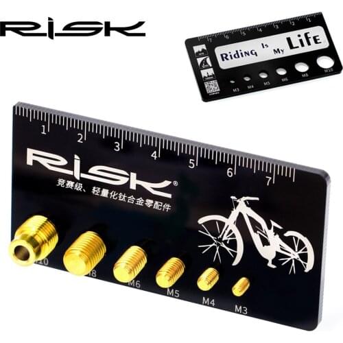 RISK RL303 MTB Road Bike Bicycle Acrylic Screw Measuring Calipers Ruler For Titanium Alloy Metric Bolts Screws M3/M4/M5/M6/M8