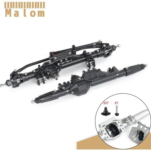 CNC Diamond-Shaped Metal Complete Front & Rear Axle for 1/10 RC Crawler Rock Racer Axial Wraith 90018 RR10 03016