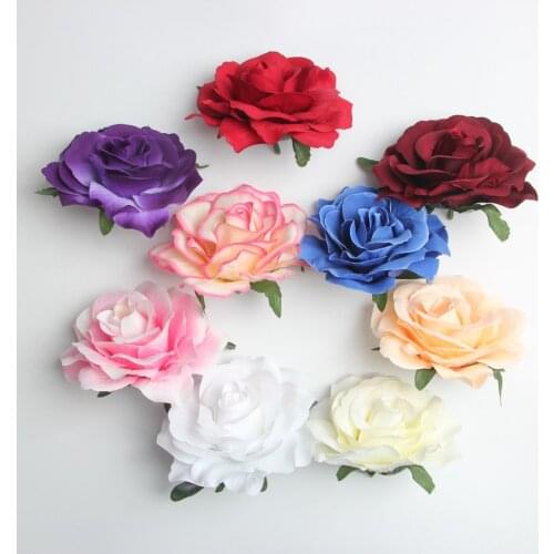 10 Pieces Handmade Large Artificial Silk Rose Buds Flowers Heads DIY Scrapbooking Flower Kiss Ball For Wedding Decoration