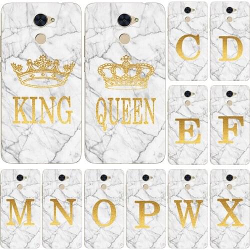 Phone case for Huawei Enjoy 7 Plus Y7 Prime 2017 TRT-AL00A White Marble Golden English Letter Fashion Name Back Cover Shell