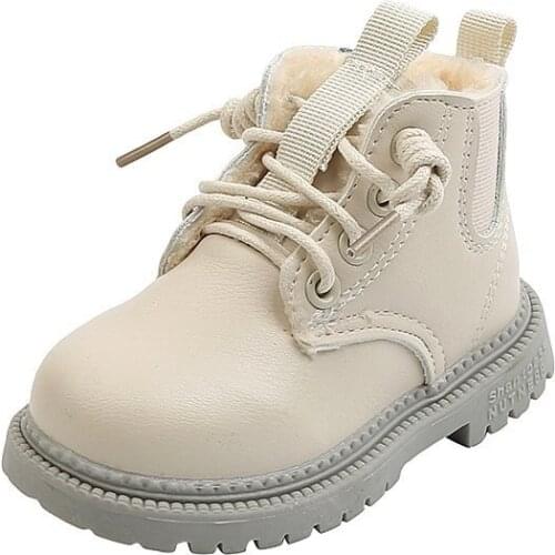 Kids Winter Children Thick Martin Boots Cute Little Boys And Girls 2021 New Design Zipper Round Toe Rubber Sole flat Boots