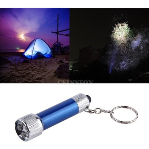 DHL 1000PCS Portable 5 LED Mini Flashlight Light Torch Aluminum Keychain KeyRing Chain (Color: MIX)