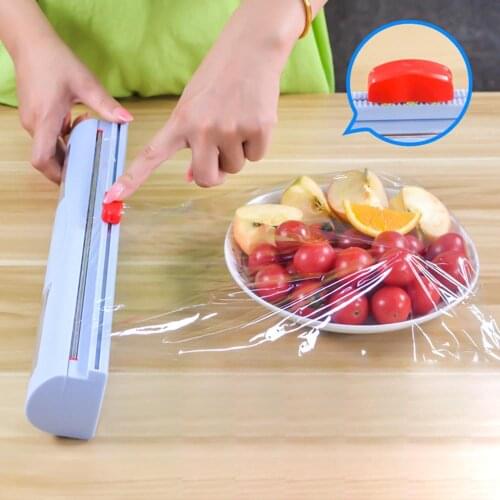 Wonderlife Wrap Dispenser Plastic Food Freshness Wrap Cutter Foil Film Cutting Paper Cling Film Cutter Storage Holder Kitchen