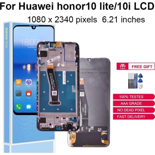 6.21" For Huawei Honor 10 Lite Display LCD Touch Screen Digitizer Replacement Parts For Honor 10lite 10i HRY-LX1 With Frame LCD