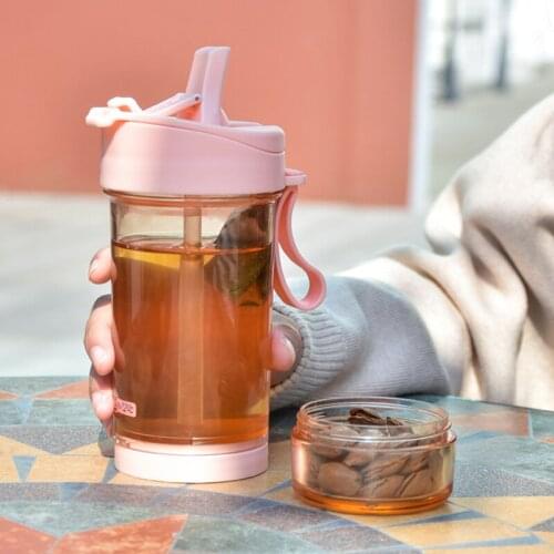 Double-Tube Opening Design Creatives Dual-Use Water Bottle Drinking Sippy Cup For Outdoor Camping Running XH8Z