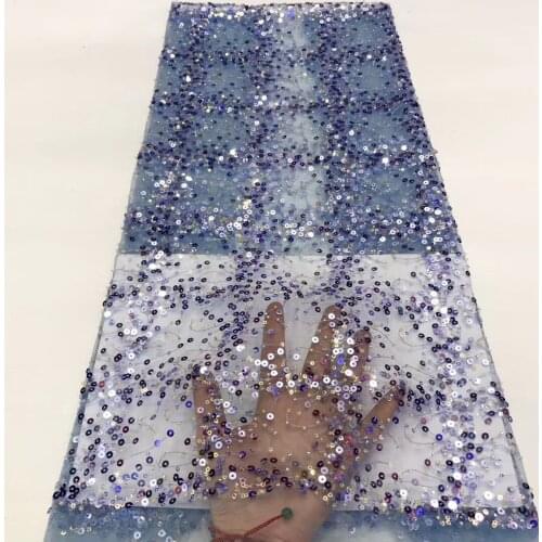 France, Nigeria Sequined Mesh Lace, 2021 African Tulle Mesh Lace Fabric, Used For Banquet Dresses 5 Yards/batch J40471