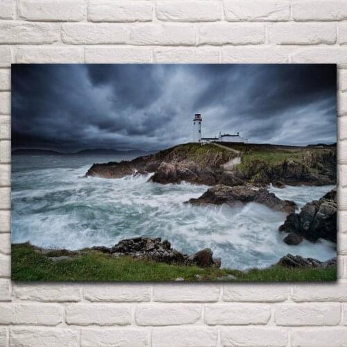 Fanad Head Lighthouse Letterkenny Ireland nature sea view living room home wall modern art decor wood frame fabric posters KE936