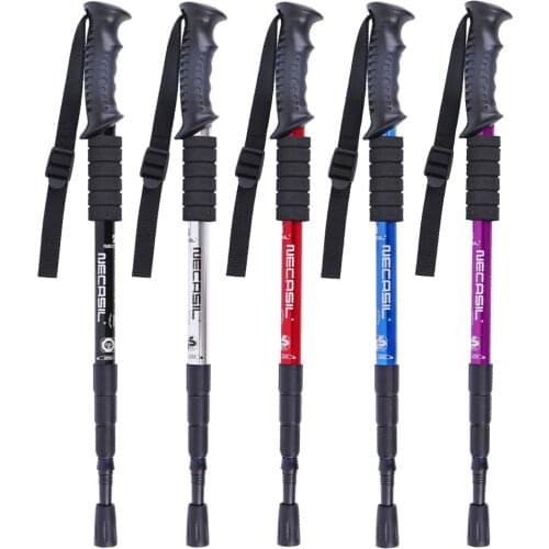 Hot Sale Walking Sticks Classic Delicate Trekking Pole 4 Sections Telescopic Cane Stick Crutch for Outdoor Hiking Walking