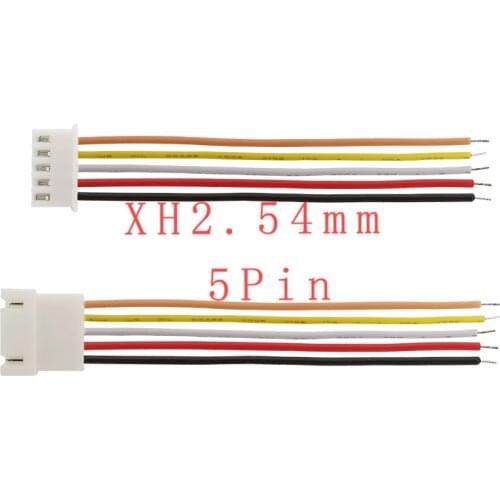 JST XH 2.54 5 Pin Pitch 2.54mm Wire Connector JST XH2.54mm Male Female Plug Socket Cable Terminals Connectors Cables 26AWG 200mm