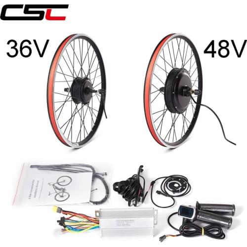Electric bike Conversion Kit 36V 48V 250W 350W 500W 1000W 1500W bicycle 20 24 26 27.5 28 29in 700C E-Bike Front Rear Motor Wheel