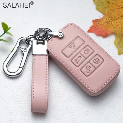 Leather Car Key Case Cover Protect For Land Rover A9 Range Rover Sport Evoque Freelander 2 Jaguar XE XJ XJL XF C-X16 V12 Guitar