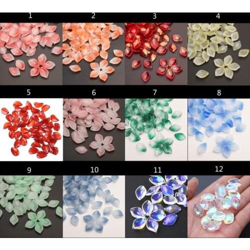 667E 13x19mm Lily Petals Ancient Style Hanfu Glass Material Hairpin Hair Accessories Diy Handmade Big Night Flower Accessory