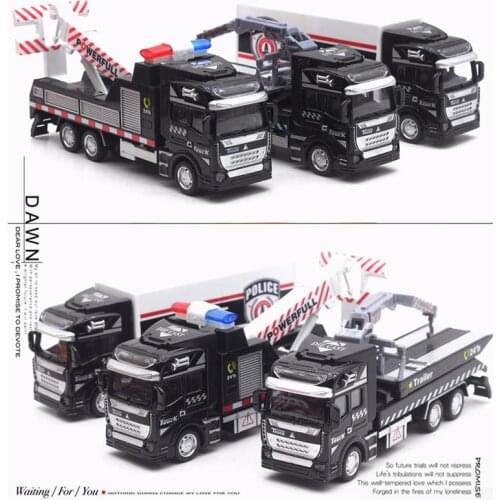 1:48 scale metal truck model,High simulation alloy truck model,Rescue truck crane truck transport vehicle,free shipping
