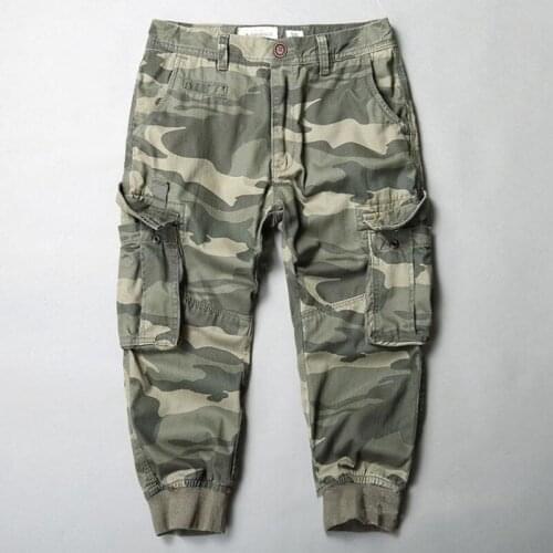 2021 Spring and Summer Mens Clothing Outdoor Camo Cotton Loose Pocket Mens Cargo Pants