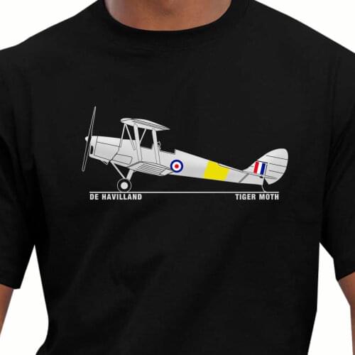 New Brand-Clothing T Shirts Hip-Hop Simple Splicing Tee Tops Shirt Aeroclassic De Havilland Tiger Moth Summer Tops Tees T Shirt