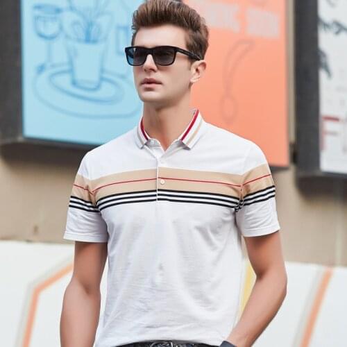 2020 New striped Brand Designer Clothing Polo Shirt Mens Summer Slim Fit Short Sleeve Stand Collar Polos Casual Mens Clothing