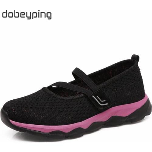 New Spring Autumn Womens Sneakers Casual Female Flats Shoe Breathable Mesh Walking Woman Loafers LightWeight Bottom Ladies Shoe