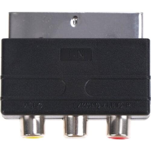 Scart to 3 RCA S-Video Adapter Composite RCA Phono Adaptor Converter AV TV Audio For Video DVD Recorder TV Television Projector