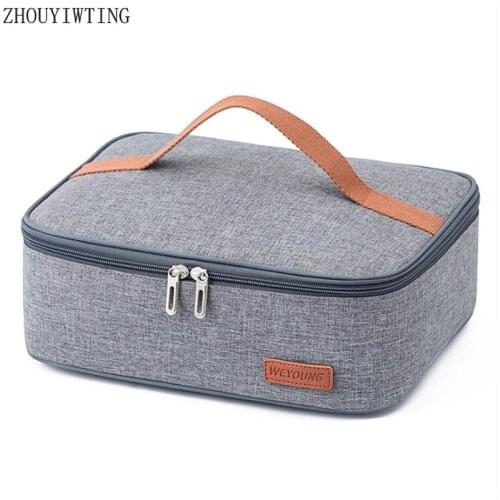 Portable Thermal Lunch Bag Tote Cooler Handbag Waterproof Aluminum Foil Insulation Meal Pouch Oxford Ice Food Picnic Storage Bag