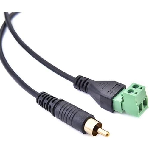 Gold soldless RCA male to RCA Male Plug to AV Terminal Connector Video AV Balun 2 Screw cables
