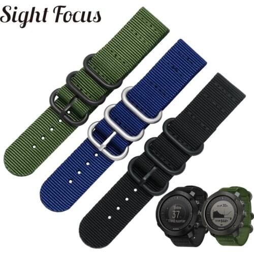 SIGHT FOCUS Nylon Watch Strap For Suunto Traverse Alpha Watch Band Black Army Green 18MM 20MM 22MM 24MM Zulu Nato Stripe Strap