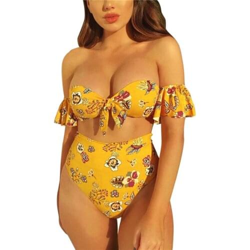 Hot Sexy Bikini Beach Wear Bathing Suit Swimwear Women Floral Print Bikini Set Swimsuit Beachwear Biquini Plus Size Swimming Set