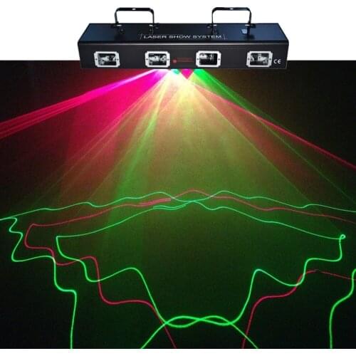 Sharelife 4 Lens Red Green Beam Effect DMX Master-Slave Pattern Laser Light Home Gig Party DJ Stage Lighting Sound Auto 505RG