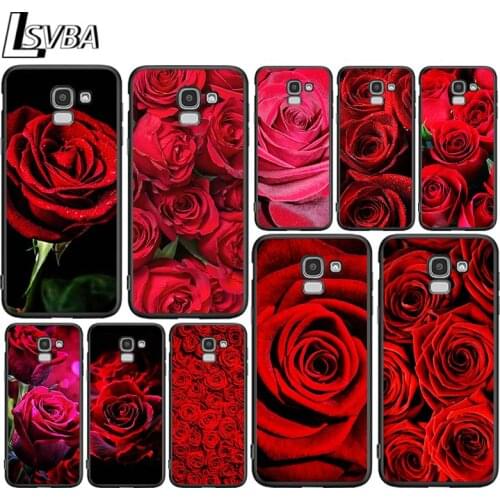 Red Rose Flower for Samsung Galaxy J2 J3 J4 Core J5 J6 J7 J8 Prime duo Plus 2018 2017 2016 Silicone Phone Cover