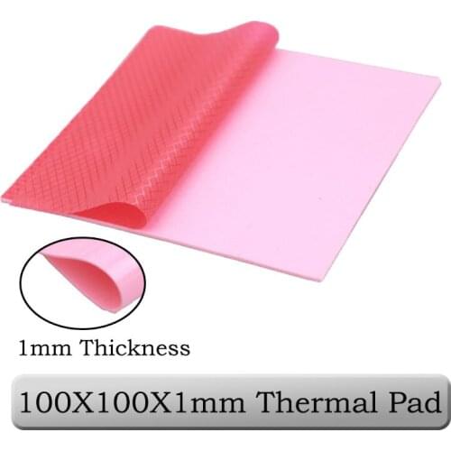 1pcs Gdstime 100mm x 100mm x 1mm 0.1cm Thickness Pink Thermal Conductive Silicone Pad