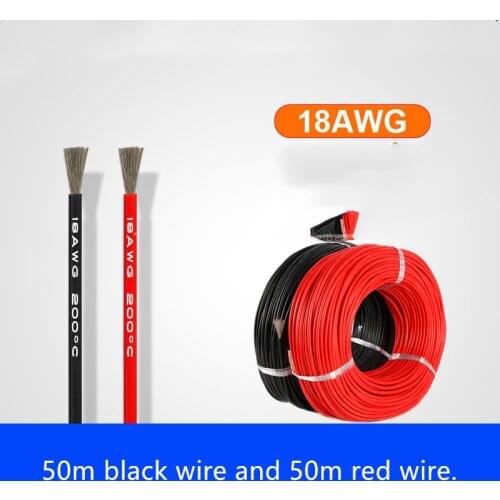 100m 18 AWG Gauge Silicone Wire Flexible Stranded Copper Cables for RC Wiring