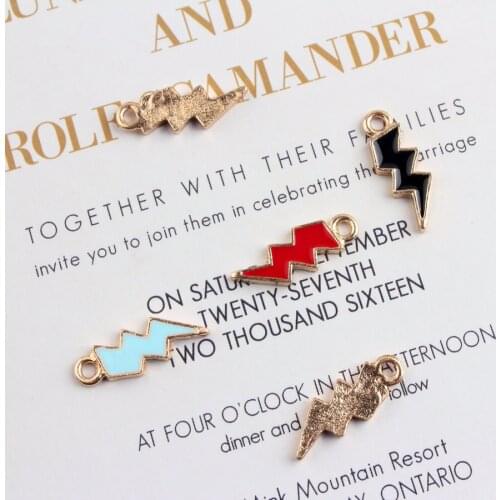 10 Pcs DIY Fashion Charms Gifts Enamels Lightning Alloy Pendant Making Hair Bracelet Necklace Clothing Jewelry Accessories 2018