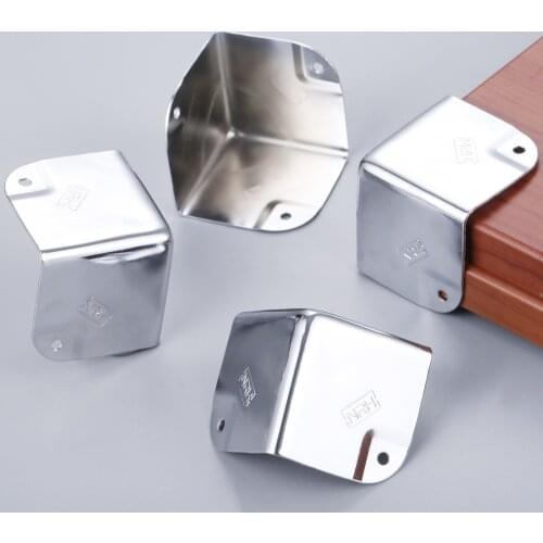 4Pc 50MM Metal Corner Brackets Angle Brace Protector Toolbox Trunk Box Case Angle Brace Protector Protective Corners