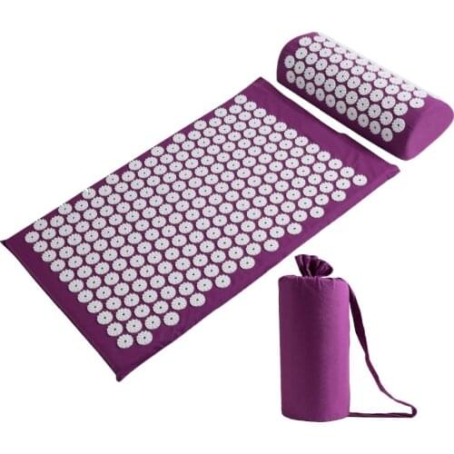 Acupressure Mat Massager Yoga Relieve Body Stress Pain Spike Acupuncture Mat Massage Cushion and Pillow Set with bag