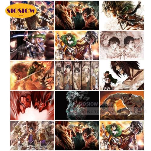 5D Diamond Embroidery Attack On Titan dimond Painting Full Square Drill Cross Stitch Picture Handmade diy Artwork boyfriend gift