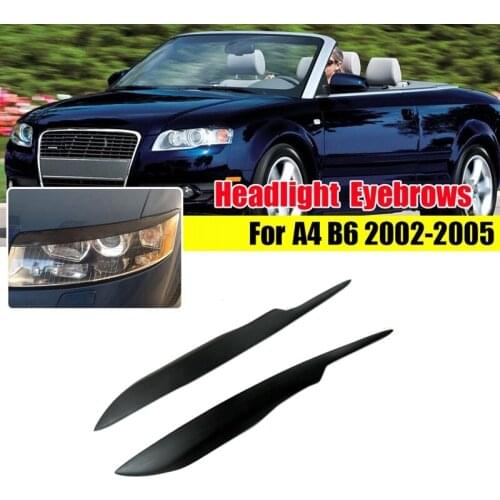 Car Headlight Eyebrows Eyelids Stickers Trim Cover Headlight Lid Resin for A4 S4 RS4 B7 2005-2008