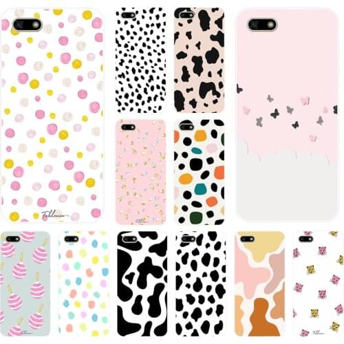 Back Cover Bumper Phone Case 03AS Silicon Soft Tpu Cow Pattern Black White Bear 5.7 7c 5.7 7x Cases for Huawei Honor 7A 5.45 Pro