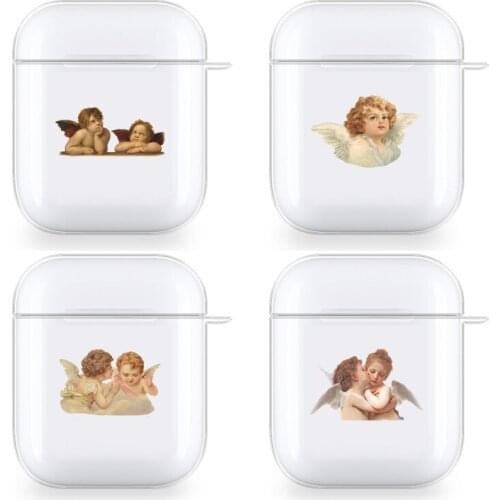 Renaissance angels Cupid Aesthetics Cases For Apple AirPods 1 2 Case Clear Wireless Bluetooth Earphone Case Protective Shell
