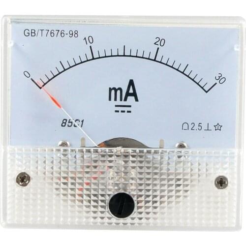 DC 0-30MA Analog Current Panel Meter Ammeter 85C1 30MA, White