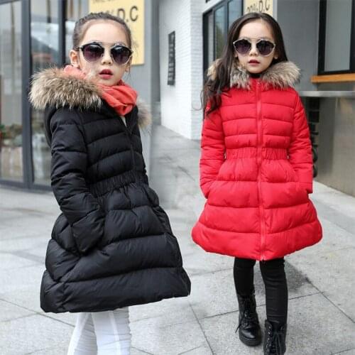 -30 Degrees Winter Down Jacket 2019 Children Girls Clothing Kids Clothes Outerwear Coats Parka Fur Waterproof Snowsuit Clothes