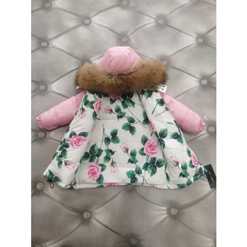 Double-sided 2021 winter down jacket children real fur girl down jackets child long thicken outerwear boy long duck down jackets