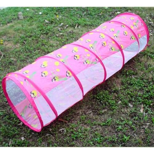 Glowworm Play Tunnel Toy Play Tent Playhouse Kids Tent Castle Children Pop-up Hut Ball Pit 1.5M/ 59 inch Length Tube Pink