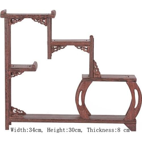 Exquisite Chinese Decoratable Classical Handmade Wenge Wooden Display Stand Shelf No.7