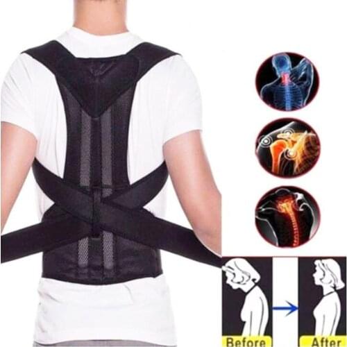 Mens Womens Posture Corrector Bad Back Lumbar Shoulder Support Wide Belt Brace