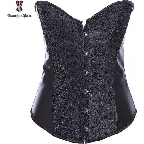 Dropshipping Corset Wholesale Cheap Low Price Korsett For Women Overbust Solid Fish Boned Korset Top Waist Slimming Sexy Gorset