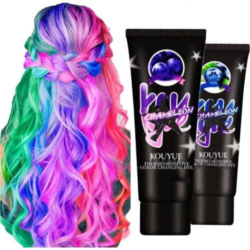 Hair Cream Fashion Permanent Punk Hair Dye Light Gray Silver Color Cream Temperature change hair dye